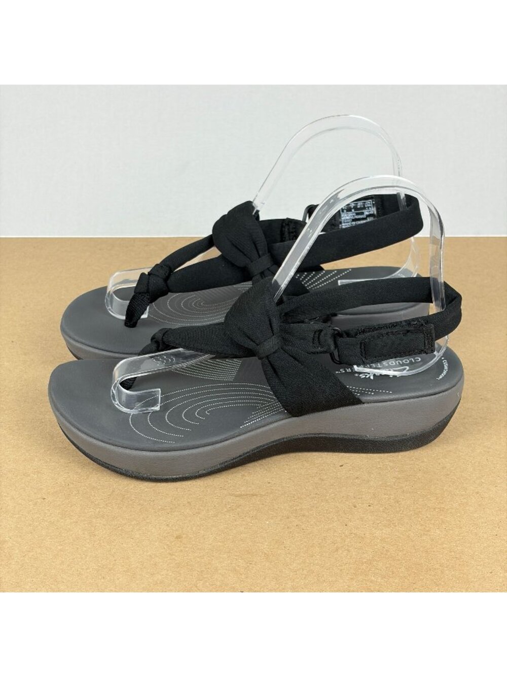 Clarks Cloudsteppers Arla Nicole Soft Slingback Thong Sandals Womens 7 Black